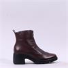 Pepe Saenz Sofia Front Zip Heel Boot - Burgundy Leather